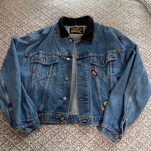 RAY BEST vintage denim jacket with patches size L